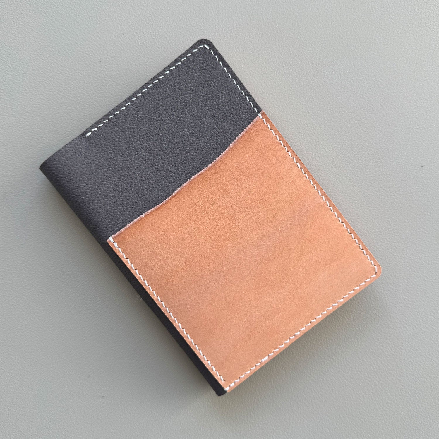RTS: A6 Notebook Cover(Chrome Pebbled Grey & Dark Natural)