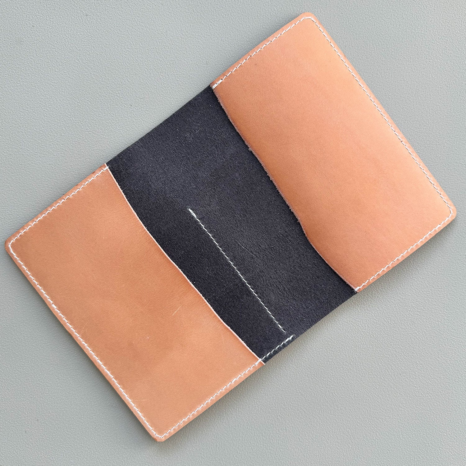 RTS: A6 Notebook Cover(Chrome Pebbled Grey & Dark Natural)
