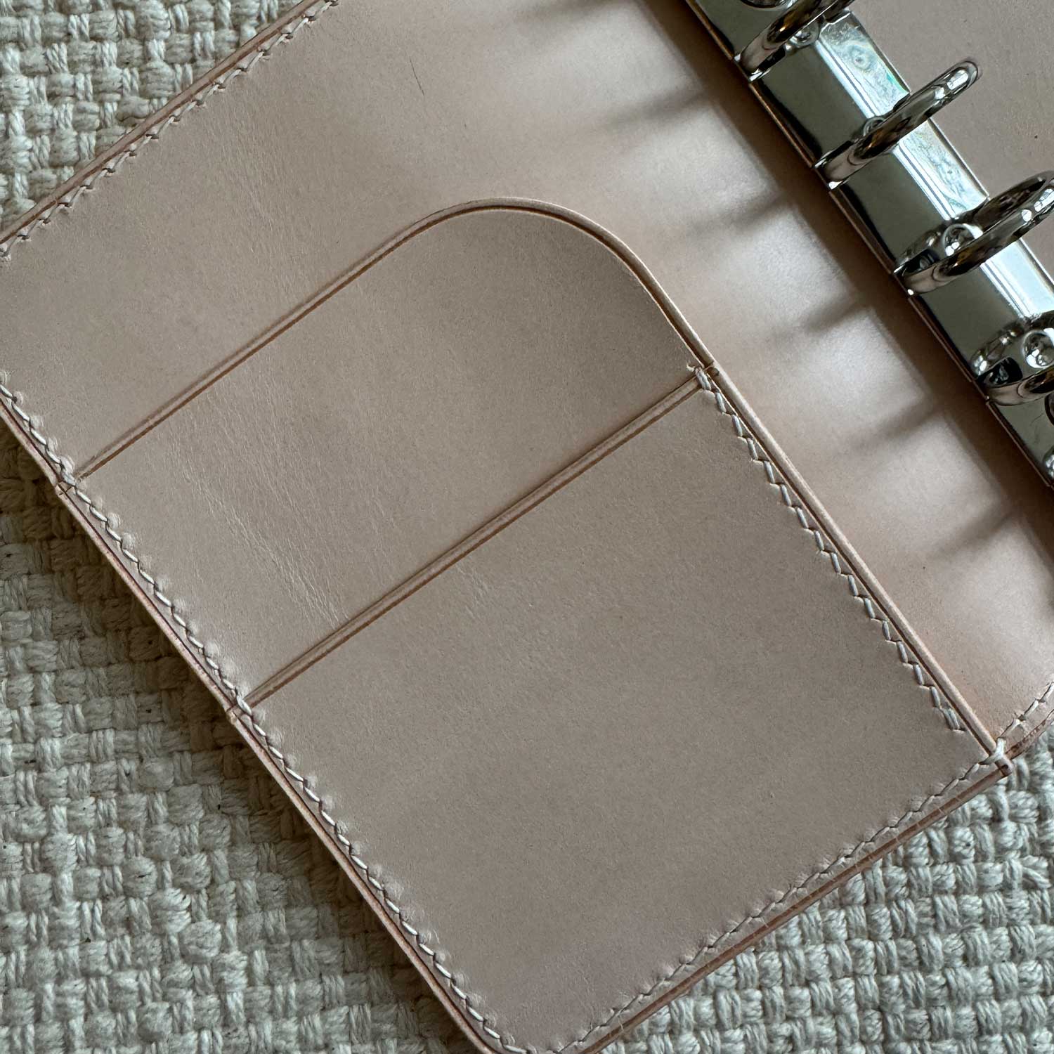 RTS: Pocket(20mm) with Back Pocket & adjustable pen loop - Pebbled Natural & Natural Sand