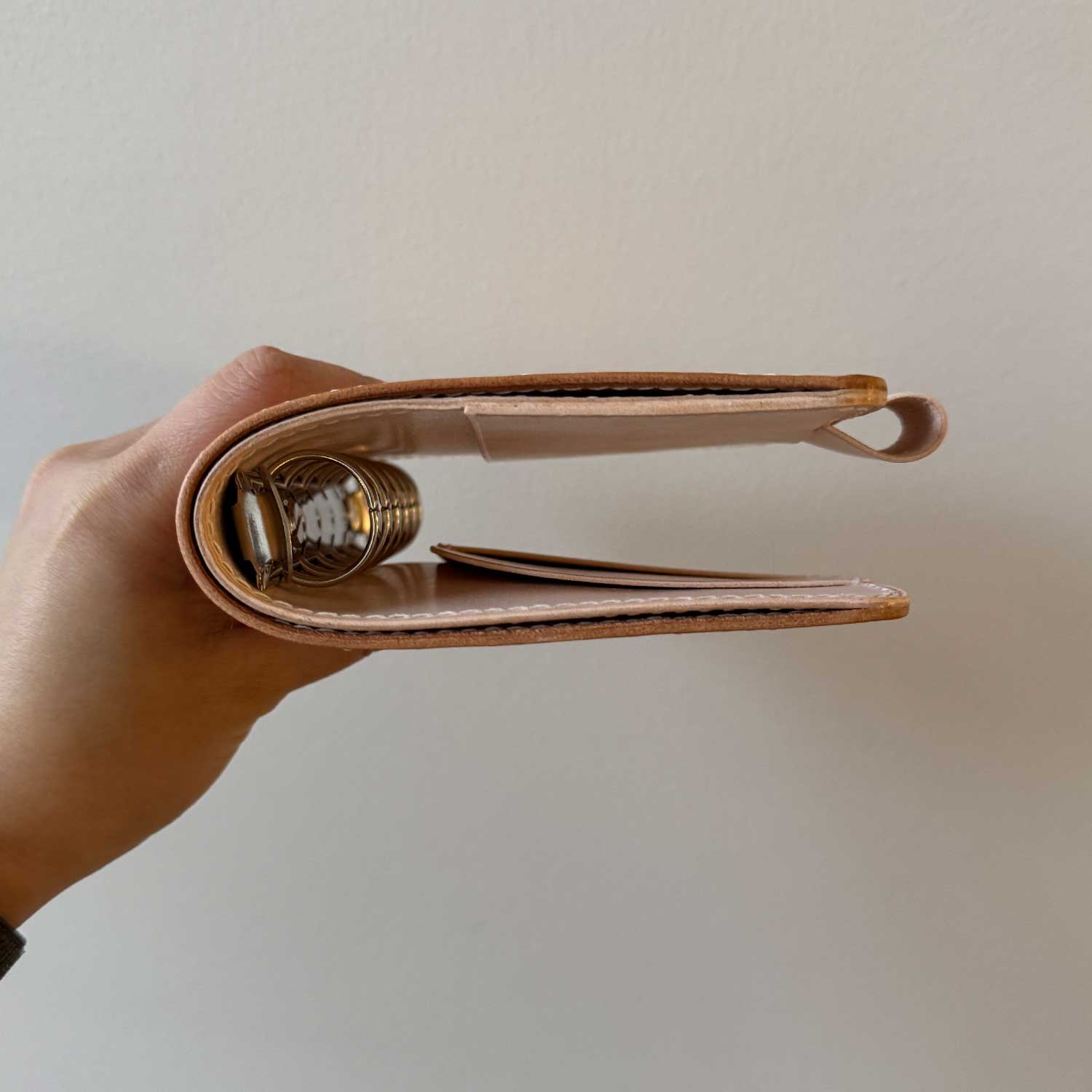 RTS: Pocket(20mm) with Back Pocket & adjustable pen loop - Pebbled Natural & Natural Sand