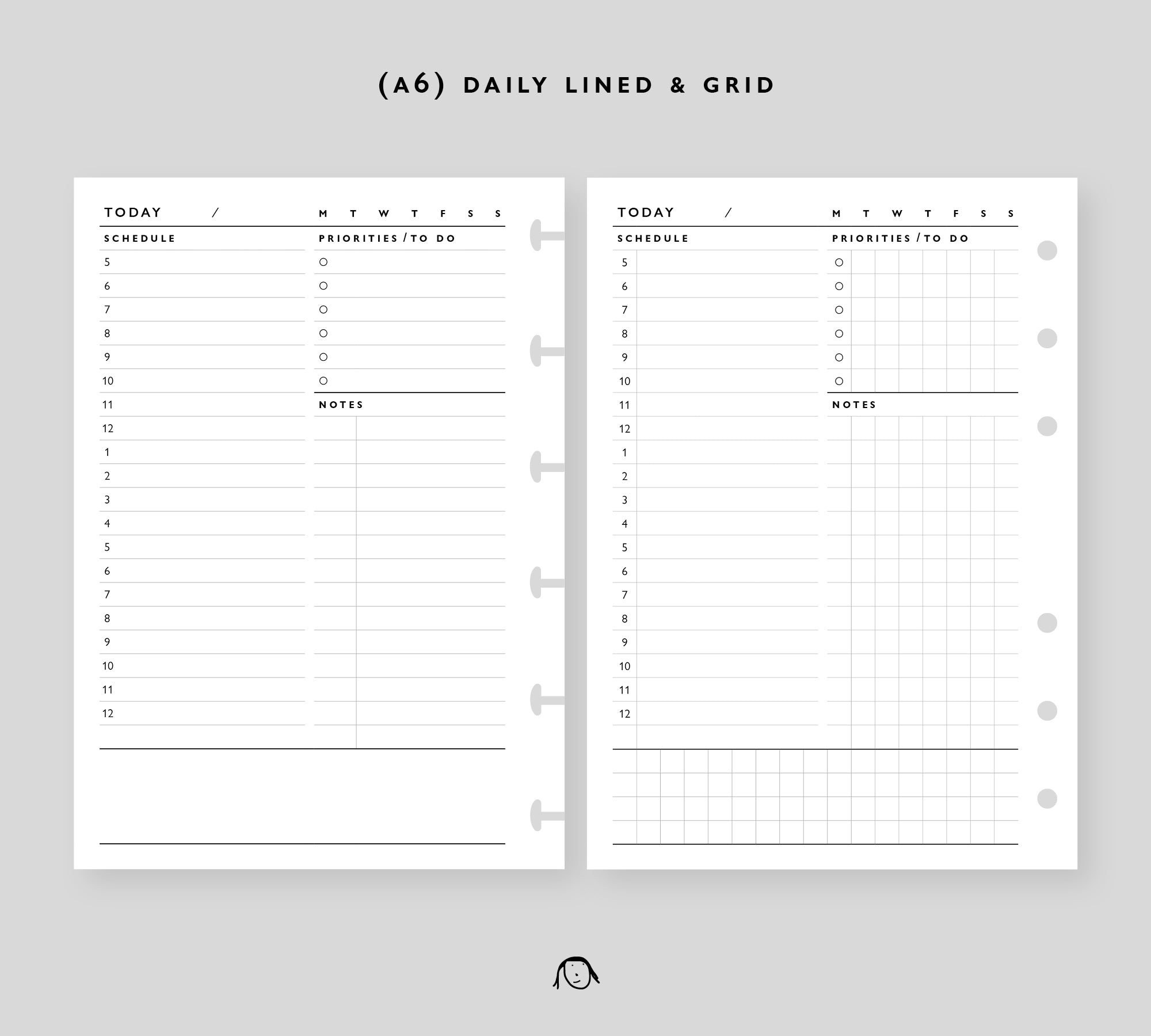 A6 Size Daily Plan Printable Inserts