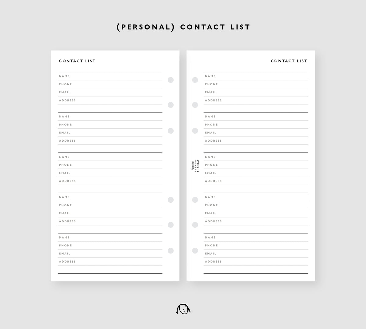 PEE8-Personal Size Contact List – Thinkthankay